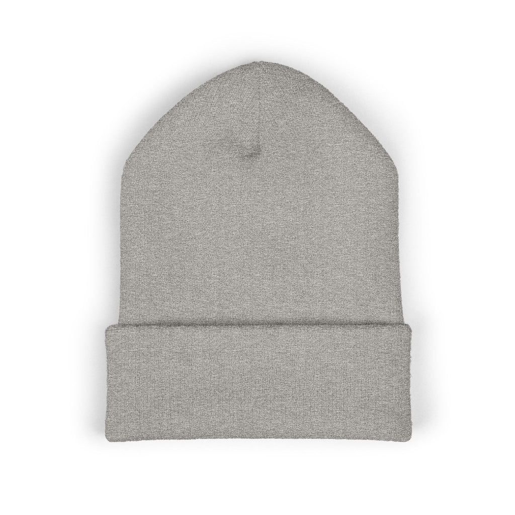Gray beanie on a white background