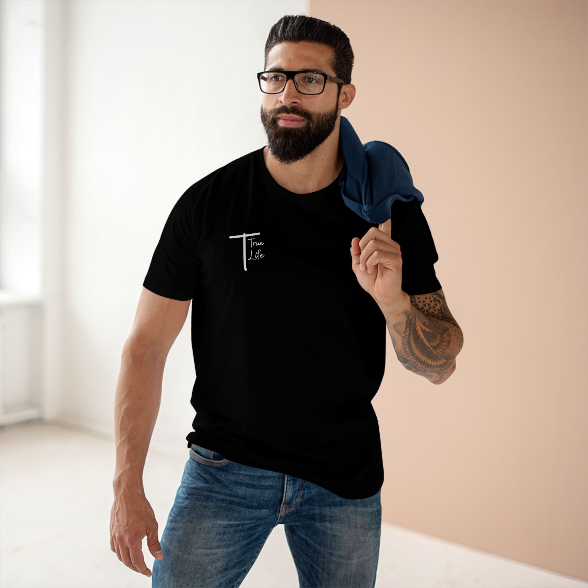 Men's Black True Life Cotton T-Shirt
