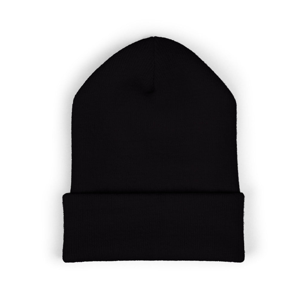 Green beanie on a white background