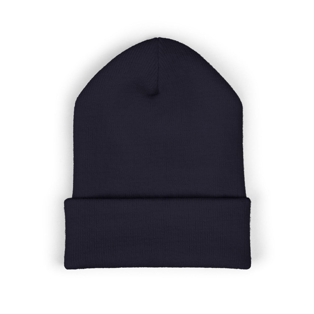 Green beanie on a white background