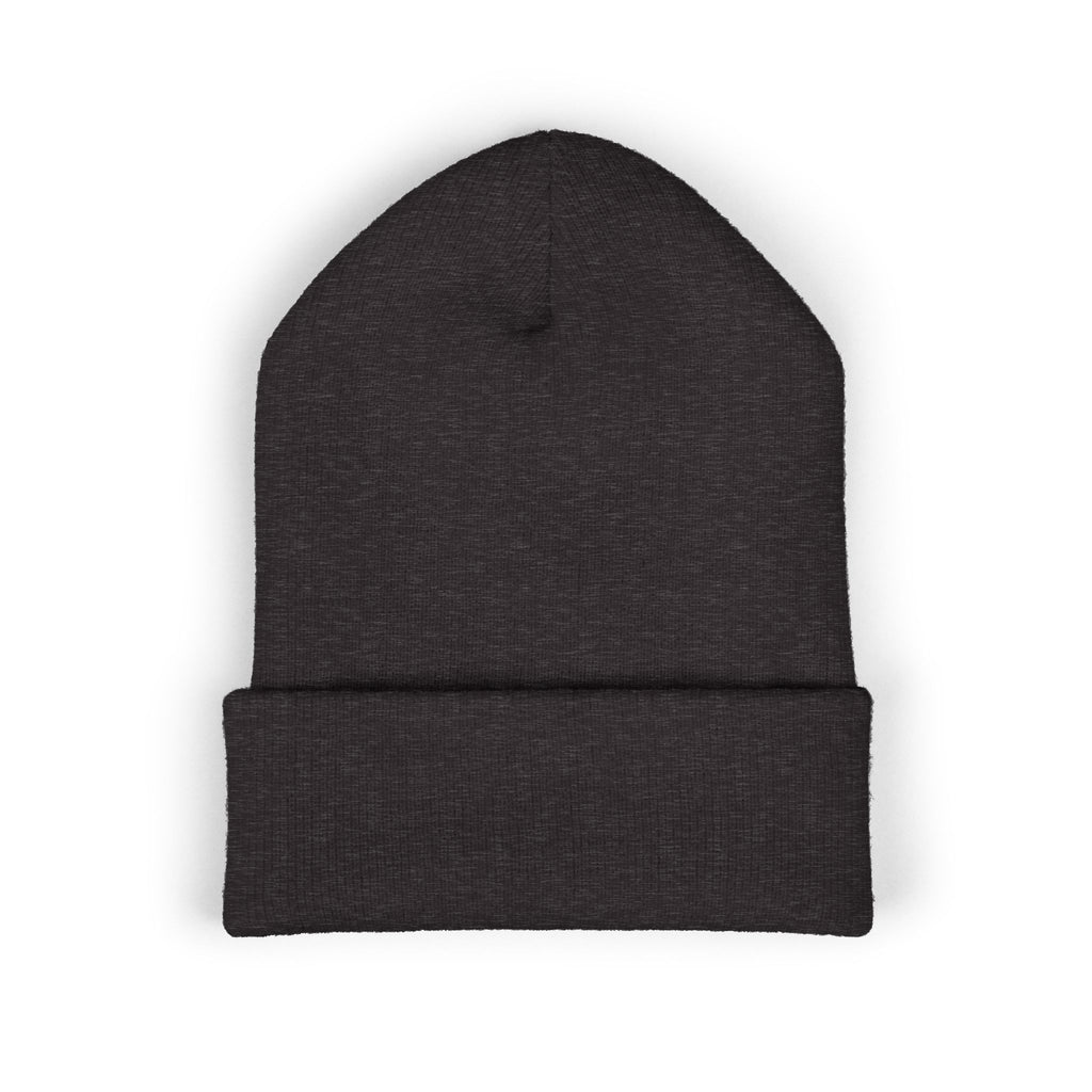 Green beanie on a white background