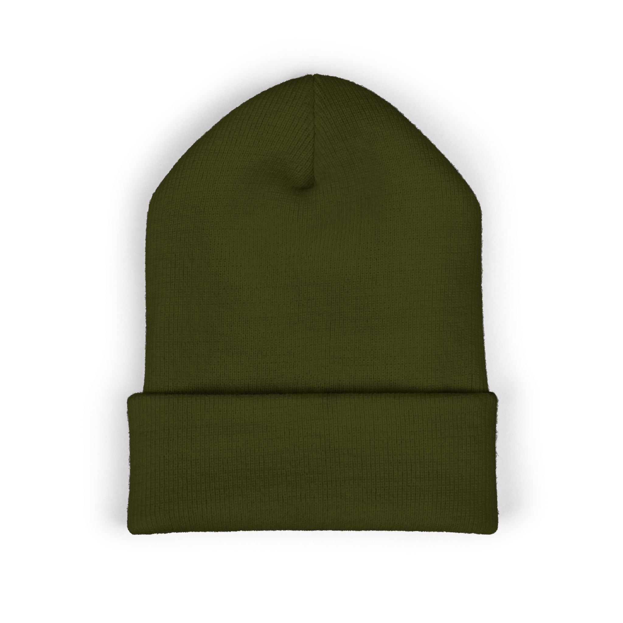 Green beanie on a white background