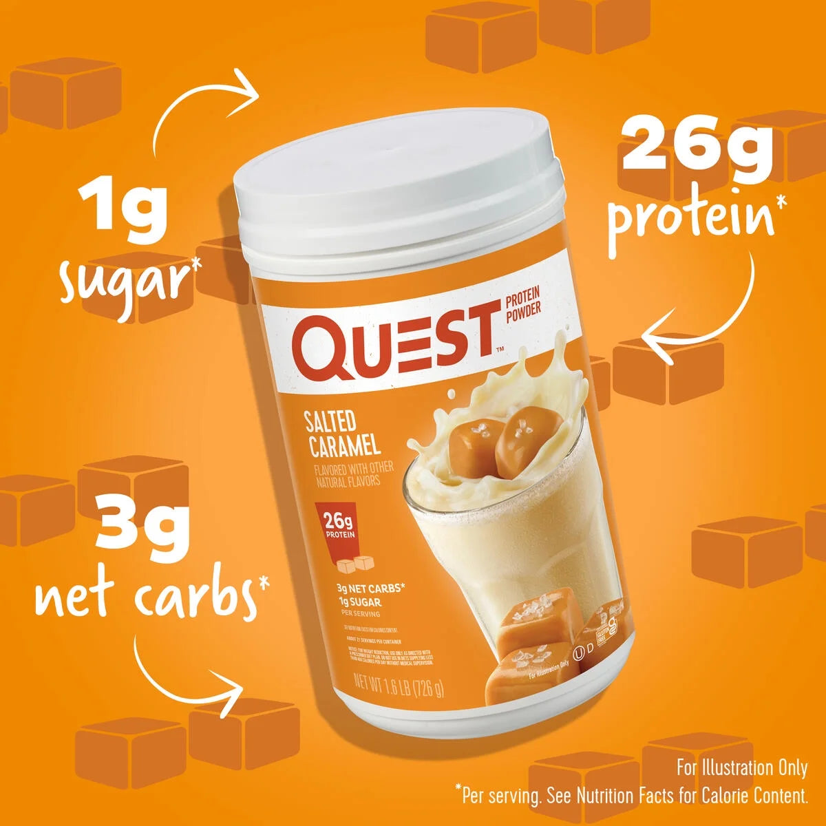 Quest Protein Powder, Salted Caramel, 26G Protein, 1.6 Lb, 25.6 Oz