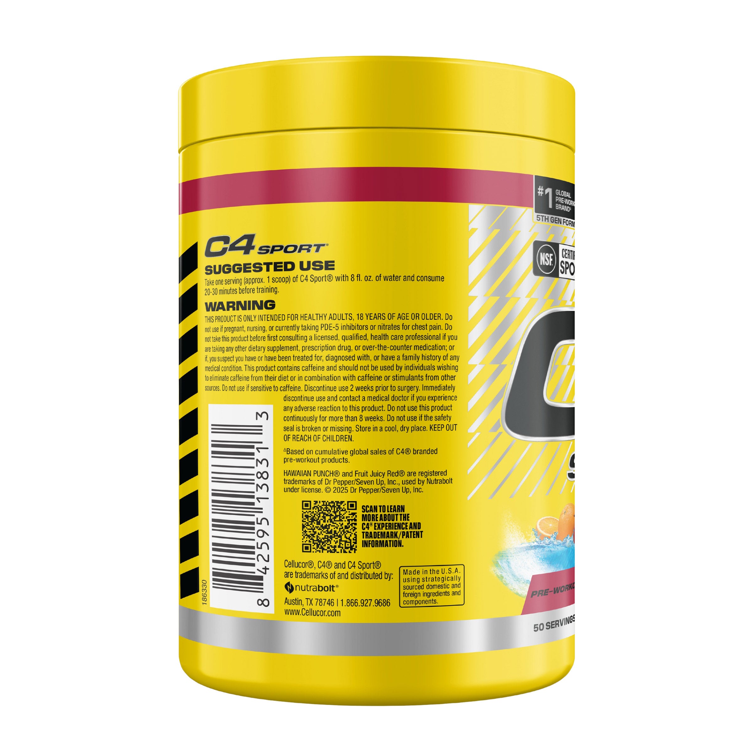 C4 Sport Pre-Workout, Hawaiian Punch, 50 Servings